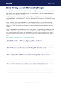 Free Florence Nightingale Comprehension | Year 4 Supported | BookFlik