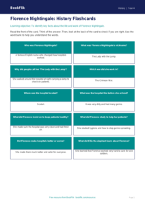Free Florence Nightingale Flashcards | Year 4 Supported | BookFlik