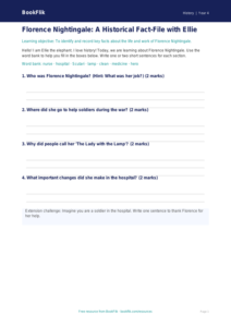 Free Florence Nightingale Template | Year 4 Supported | BookFlik