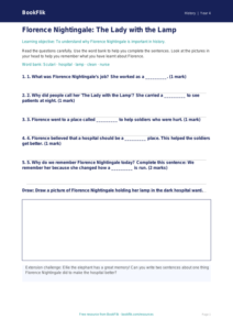 Free Florence Nightingale Worksheet | Year 4 Supported | BookFlik