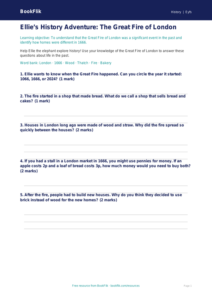 Free Great Fire Of London Worksheet | EYFS Core | BookFlik