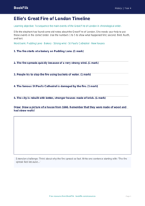 Free Great Fire Of London Activity Sheet | Year 4 Supported | BookFlik