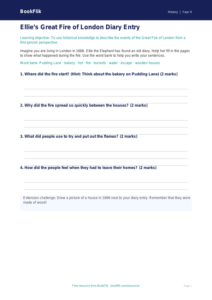 Free Great Fire Of London Template | Year 4 Supported | BookFlik