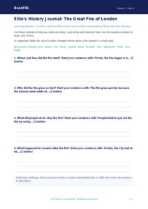 Free Great Fire Of London Writing Frame | Year 4 Supported | BookFlik