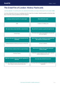 Free Great Fire Of London Flashcards | Year 5 Core | BookFlik