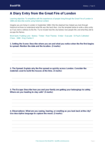 Free Great Fire Of London Template | Year 5 Core | BookFlik
