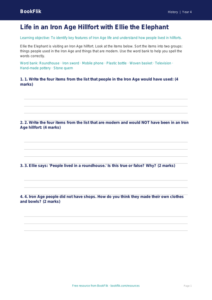 Free Iron Age Activity Sheet | Year 4 Supported | BookFlik