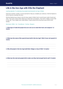 Free Iron Age Worksheet | Year 4 Supported | BookFlik