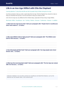 Free Iron Age Writing Frame | Year 4 Supported | BookFlik
