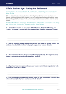 Free Iron Age Activity Sheet | Year 5 Core | BookFlik