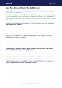 Free Iron Age Worksheet | Year 5 History Resource | BookFlik