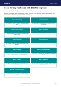 Free Local History Flashcards | Year 4 Supported | BookFlik