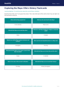 Free Maya Civilisation Flashcards | Year 4 Supported | BookFlik