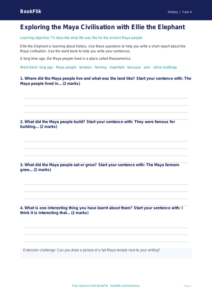 Free Maya Civilisation Writing Frame | Year 4 Supported | BookFlik