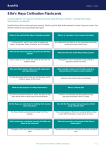 Free Maya Civilisation Flashcards | Year 5 Core | BookFlik
