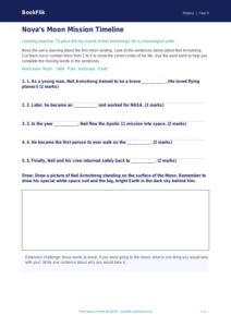 Free Neil Armstrong Activity Sheet | Year 4 Supported | BookFlik