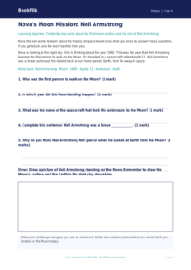 Free Neil Armstrong Worksheet | Year 4 Supported | BookFlik