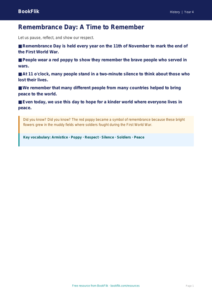 Free Remembrance Day Poster | Year 4 Supported | BookFlik