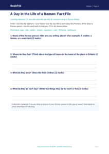Free Romans Template | Year 4 Supported | BookFlik