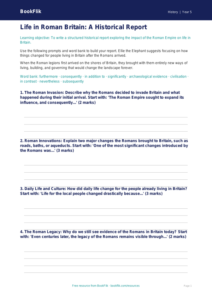 Free Romans Writing Frame | Year 5 Core | BookFlik