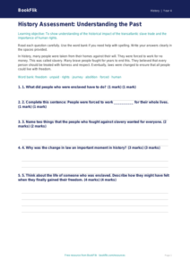 Free Slavery Assessment | Year 4 Supported | BookFlik