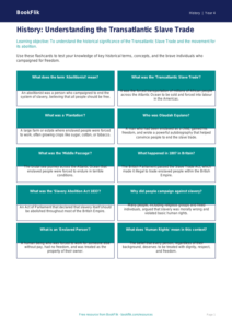 Free Slavery Flashcards | Year 4 Greater Depth | BookFlik