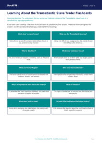 Free Slavery Flashcards | Year 4 Supported | BookFlik
