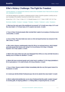 Free Slavery Quiz | Year 4 Greater Depth | BookFlik
