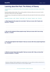 Free Slavery Writing Frame | Year 4 Supported | BookFlik