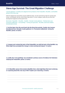 Free Stone Age Activity Sheet | Year 4 Greater Depth | BookFlik