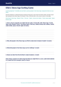 Free Stone Age Activity Sheet | Year 4 Supported | BookFlik