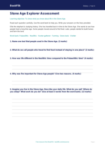 Free Stone Age Assessment | Year 4 Supported | BookFlik