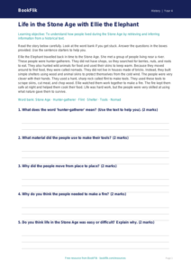 Free Stone Age Comprehension | Year 4 Supported | BookFlik