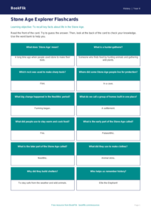Free Stone Age Flashcards | Year 4 Supported | BookFlik