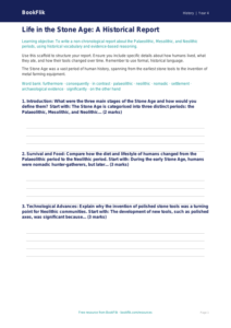 Free Stone Age Writing Frame | Year 4 Greater Depth | BookFlik