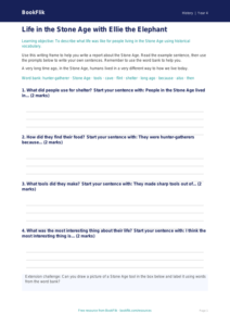 Free Stone Age Writing Frame | Year 4 Supported | BookFlik