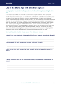 Free Stone Age Comprehension | Year 5 Core | BookFlik