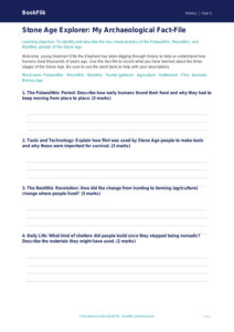 Free Stone Age Template | Year 5 Core | BookFlik