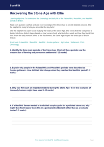 Free Stone Age Worksheet | Year 5 History | BookFlik