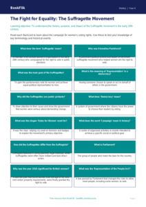 Free Suffragettes Flashcards | Year 4 Greater Depth | BookFlik