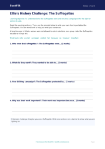 Free Suffragettes Writing Frame | Year 4 Supported | BookFlik