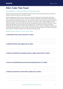 Free Tudors Comprehension | Year 4 Supported | BookFlik