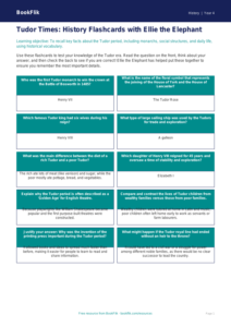 Free Tudors Flashcards | Year 4 Greater Depth | BookFlik