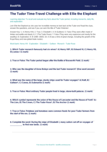 Free Tudors Quiz | Year 4 Greater Depth | BookFlik
