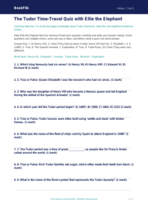 Free Tudors Quiz | Year 5 Core | BookFlik