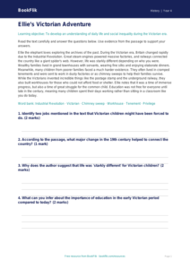 Free Victorians Comprehension | Year 4 Greater Depth | BookFlik