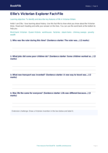 Free Victorians Template | Year 4 Supported | BookFlik