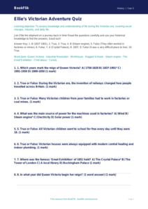 Free Victorians Quiz | Year 5 Core | BookFlik
