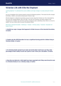 Free Victorians Worksheet | Year 5 Core | BookFlik