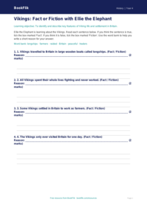 Free Vikings Activity Sheet | Year 4 Supported | BookFlik